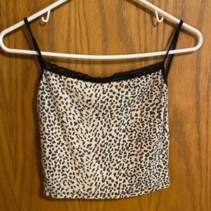 cheetah print lace cropped cami